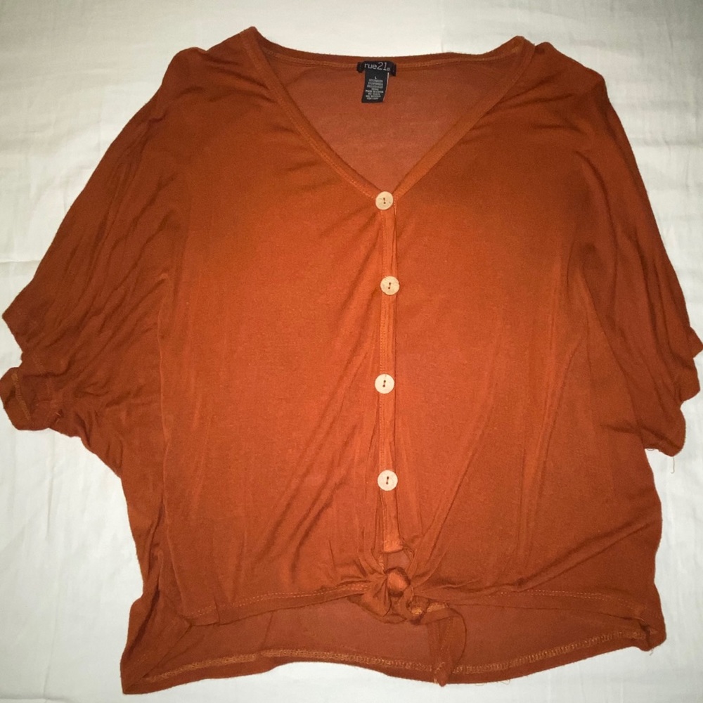 Rue 21 burnt orange button front top